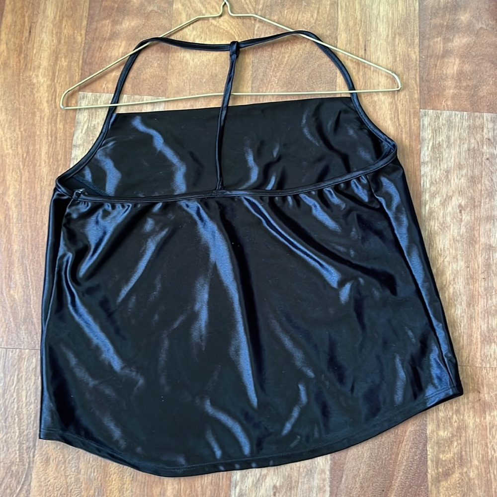 New Wild Fable black satin spaghetti strap top - Picture 5 of 15